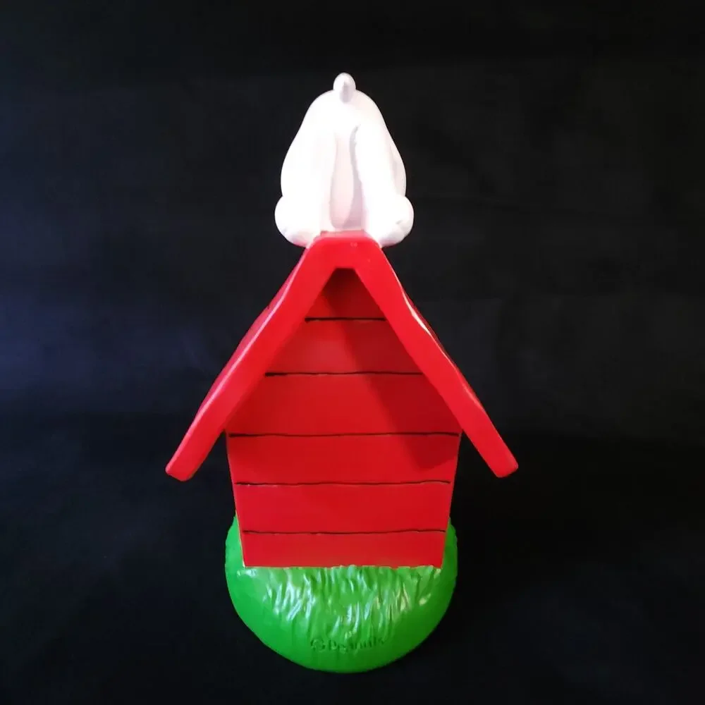 Peanuts Snoopy and Woodstock on Doghouse 12″ Tall Garden Statue Figure Rare